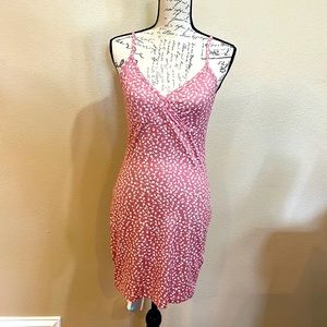 Pink dress with white flowers